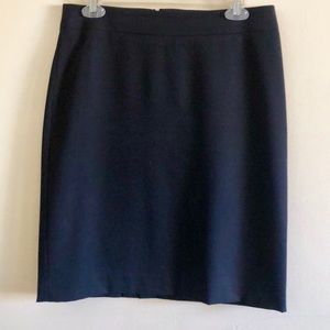 Navy pinstripe pencil skirt
